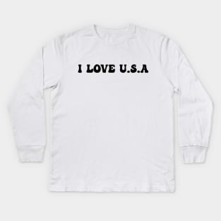 I Love USA Kids Long Sleeve T-Shirt